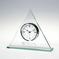 Delta Triangle Jade Glass Quartz Clock